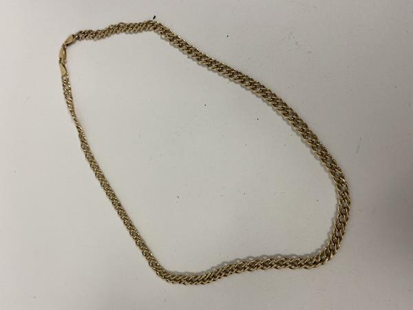 A 14ct gold necklace (13.74g), £150-250