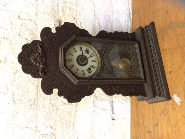 A Late 19th century German H.A.C. walnut cased bracket clock, the dial with gilt metal spandrels and ivorine chaper ring with Roman numerals, with an eight day movement striking hammer on a coiled gong, H36cm, W28cm, D16cm, £50-80