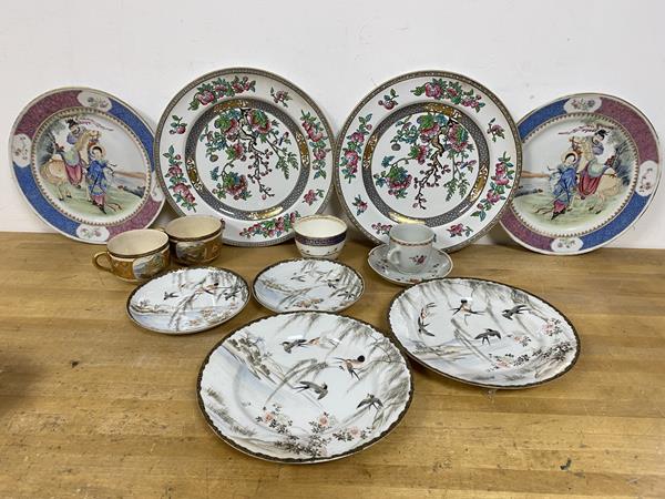 A Rosenthal set of six coffee cups and saucers and a cakestand (h.11cm x 32cm), all with Winter motif and in original packaging, £50-80