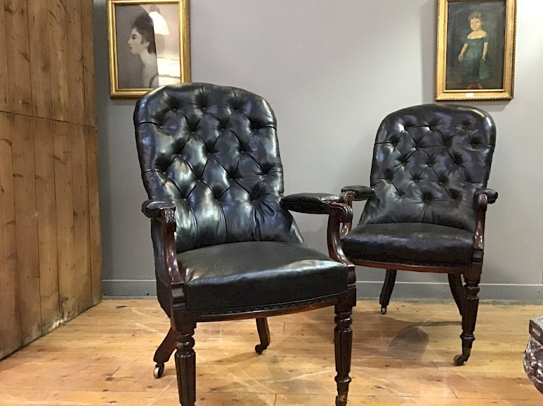 To include an impressive pair of William IV library chairs