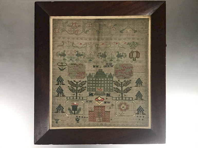 An 18thc. needlework sampler,  the Decorative House:  14th December 2024